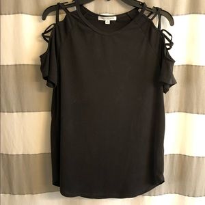 Green Envelope Cold Shoulder Top